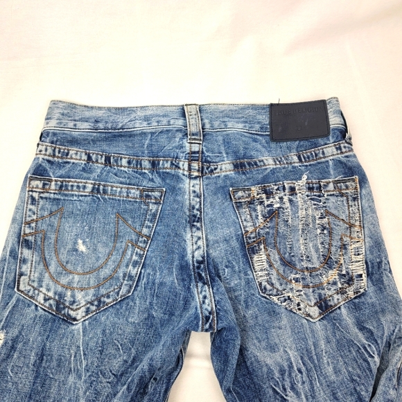 True Religion Mens Rocco Jeans Relaxed Skinny Distressed Size 29 - Picture 12 of 16